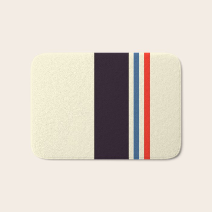 Classic Minimal Racing Car Retro Stripes - Furaribi Bath Mat Gallery Image 1