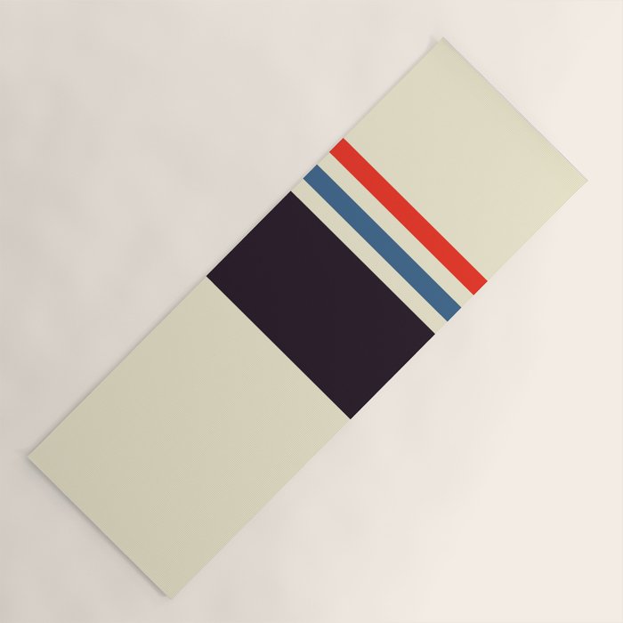 Classic Minimal Racing Car Retro Stripes - Furaribi Yoga Mat Gallery Image 1