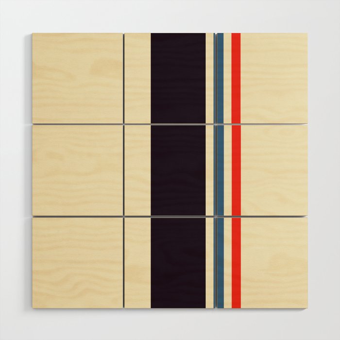 Classic Minimal Racing Car Retro Stripes - Furaribi Wood Wall Art Gallery Image 1