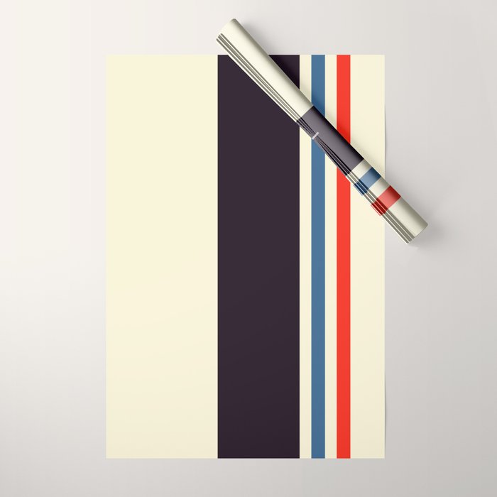 Classic Minimal Racing Car Retro Stripes - Furaribi Wrapping Paper Gallery Image 1