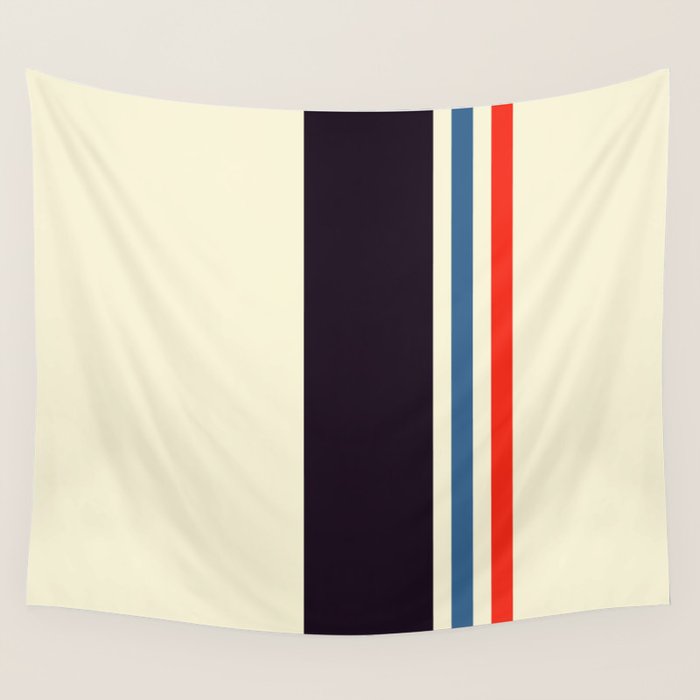Classic Minimal Racing Car Retro Stripes - Furaribi Wall Tapestry Gallery Image 4