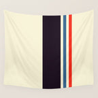 Classic Minimal Racing Car Retro Stripes - Furaribi Wall Tapestry Gallery Image 4