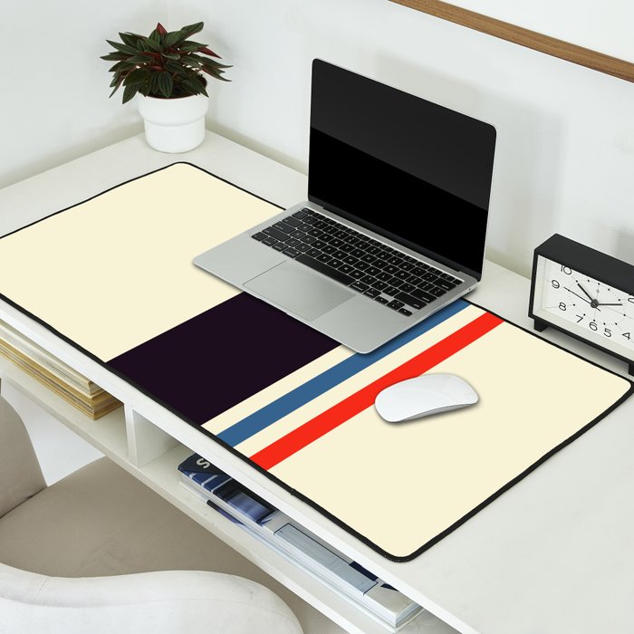 Classic Minimal Racing Car Retro Stripes - Furaribi Desk Mat Gallery Image 2