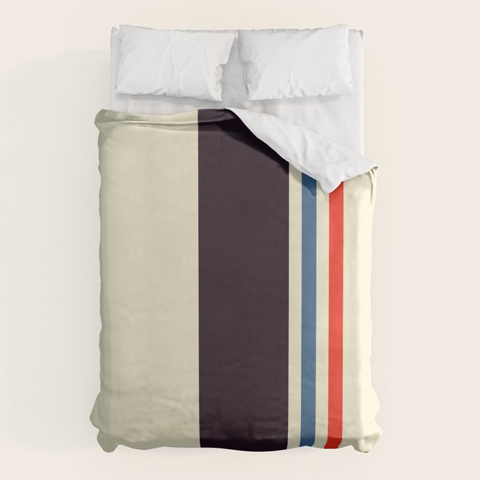 Classic Minimal Racing Car Retro Stripes - Furaribi Duvet Cover Gallery Image 1
