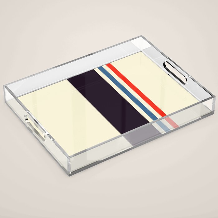 Classic Minimal Racing Car Retro Stripes - Furaribi Acrylic Tray Gallery Image 1