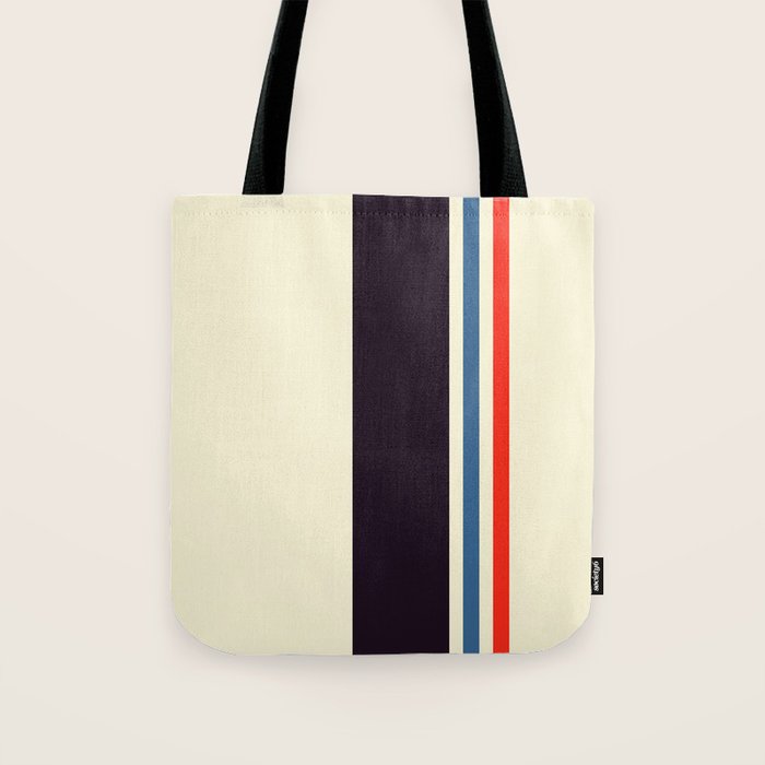Classic Minimal Racing Car Retro Stripes - Furaribi Tote Bag Gallery Image 1
