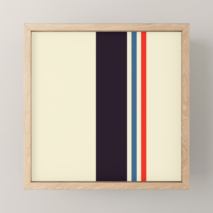 Classic Minimal Racing Car Retro Stripes - Furaribi Mini Art Print Gallery Image 1