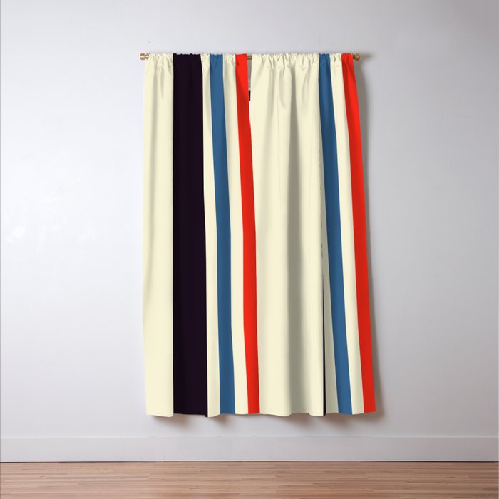 Classic Minimal Racing Car Retro Stripes - Furaribi Window Curtain Gallery Image 3