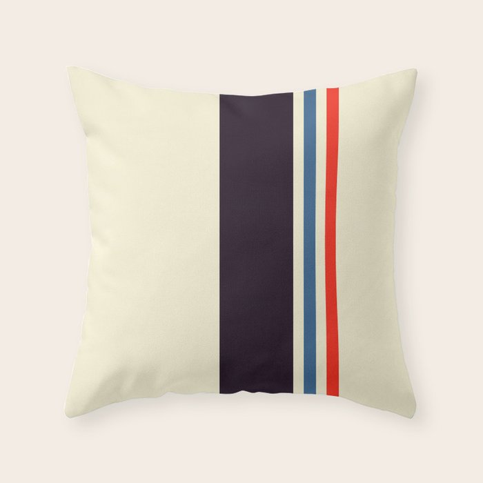 Classic Minimal Racing Car Retro Stripes - Furaribi Throw Pillow Gallery Image 6