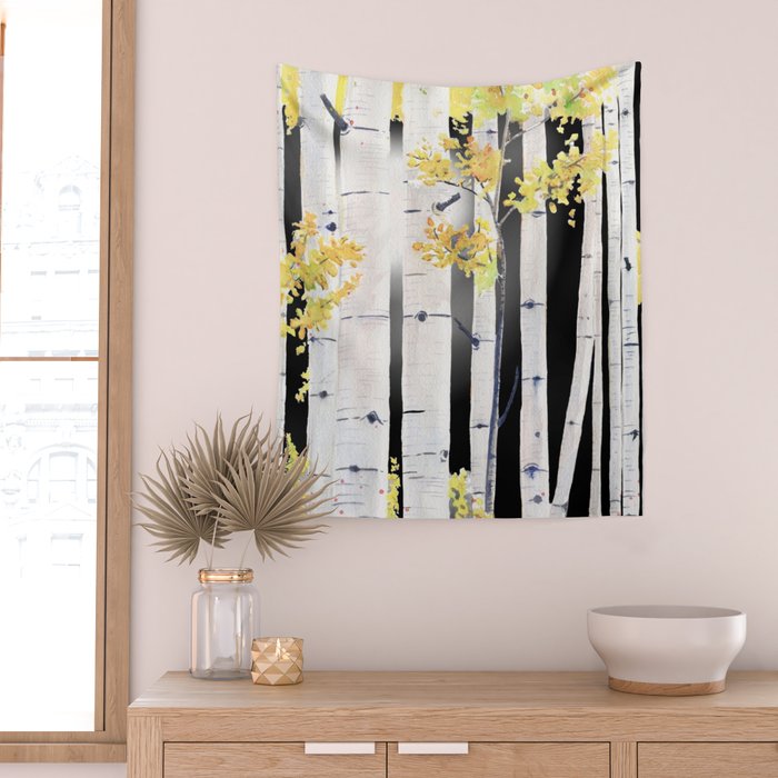 Birch Tree Wall Tapestry Gallery Image 2