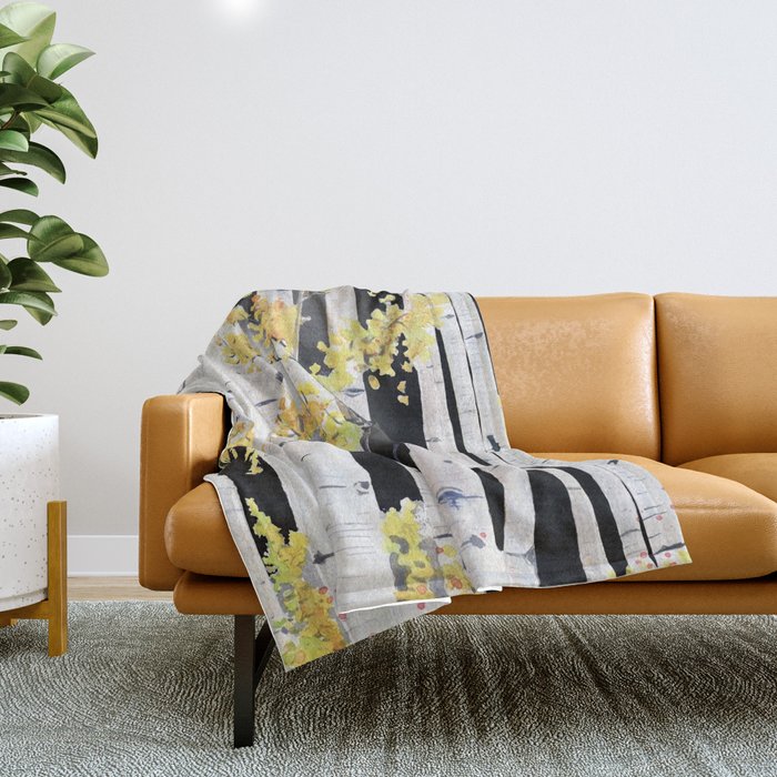 Birch Tree Throw Blanket Gallery Image 1
