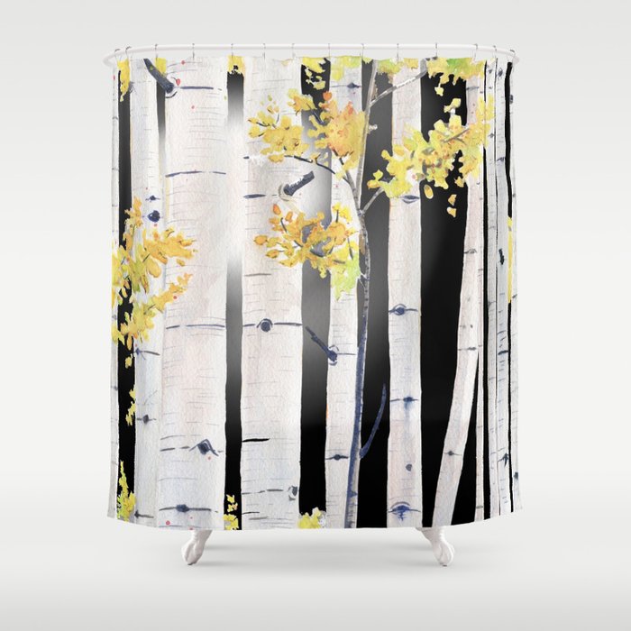 Birch Tree Shower Curtain Gallery Image 1