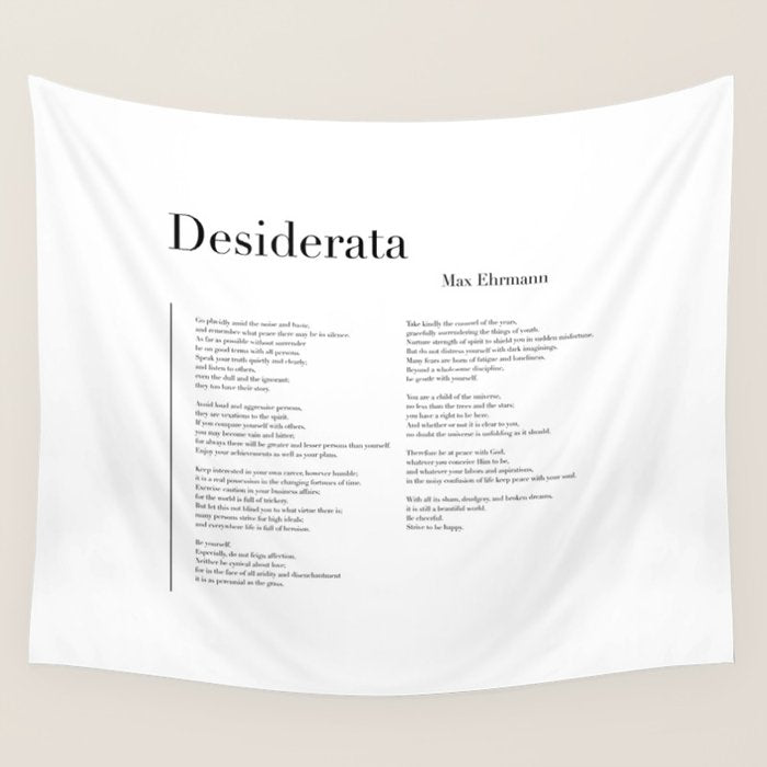 Desiderata by Max Ehrmann  Wall Tapestry Gallery Image 4
