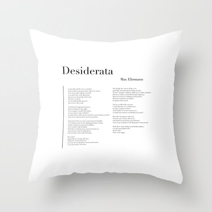Desiderata by Max Ehrmann  Throw Pillow Gallery Image 6