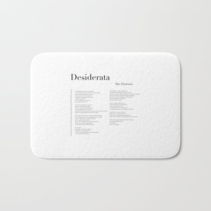 Desiderata by Max Ehrmann  Bath Mat Gallery Image 1