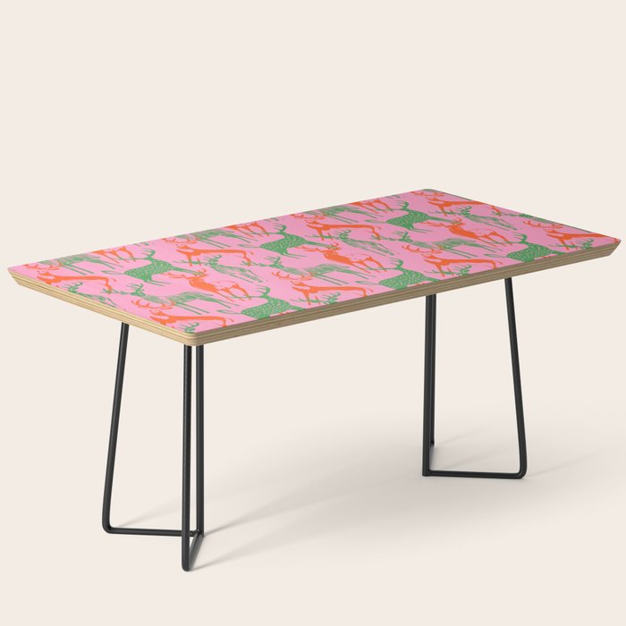 Vintage christmas deer animal art pattern Coffee Table Gallery Image 1
