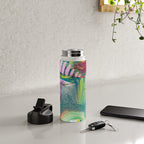 Dreamy Mixed Media Collage Painting with Sequins and Glitter Water Bottle Gallery Image 4