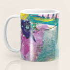 Dreamy Mixed Media Collage Painting with Sequins and Glitter Coffee Mug Gallery Image 3