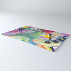 Dreamy Mixed Media Collage Painting with Sequins and Glitter Rug Gallery Image 3