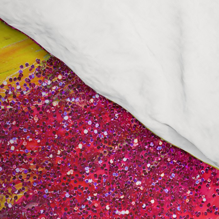 Dreamy Mixed Media Collage Painting with Sequins and Glitter Comforter Gallery Image 4
