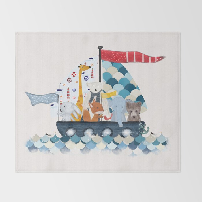 little sailers Throw Blanket Gallery Image 2