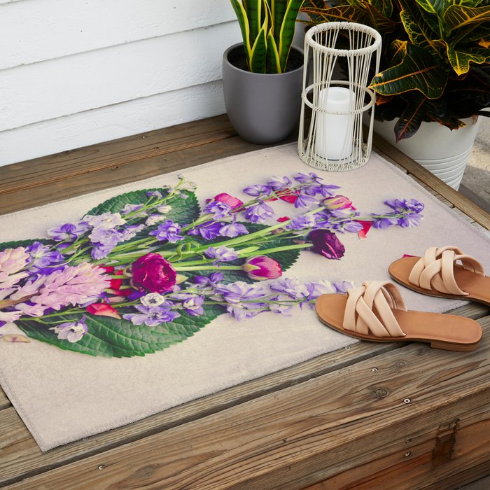 Summer Flowers Outdoor Rug Gallery Image 2