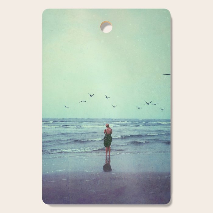 Woman on the Beach Cutting Board Gallery Image 1
