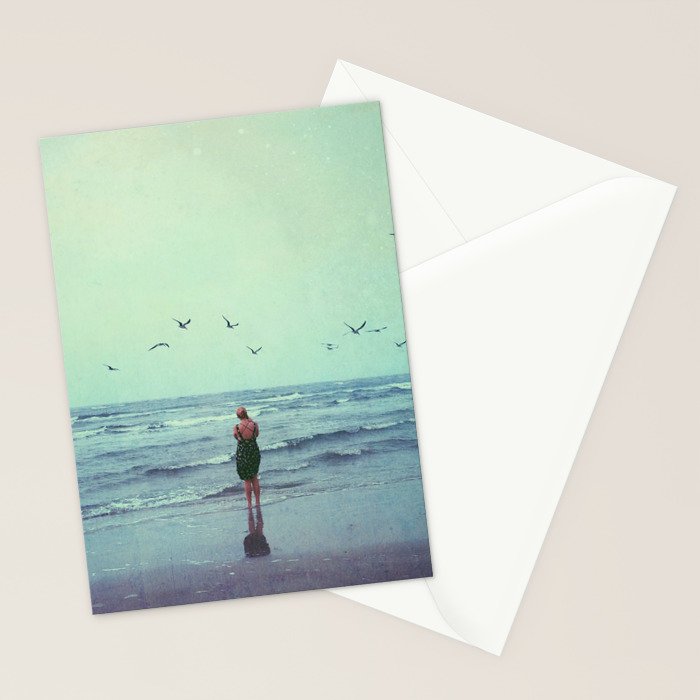 Woman on the Beach Stationery Card Gallery Image 2