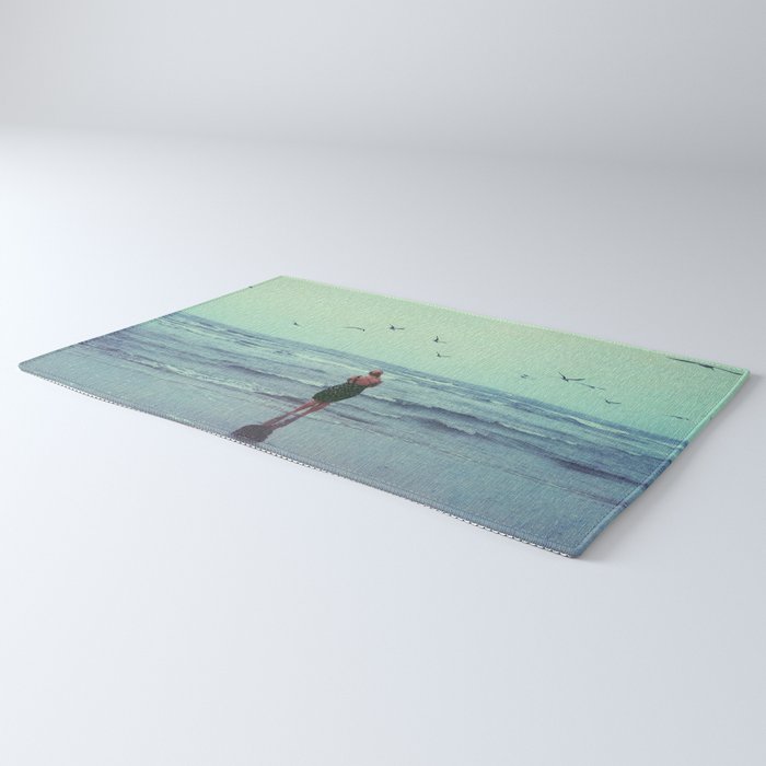 Woman on the Beach Rug Gallery Image 3