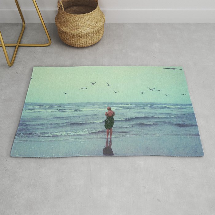 Woman on the Beach Rug Gallery Image 1