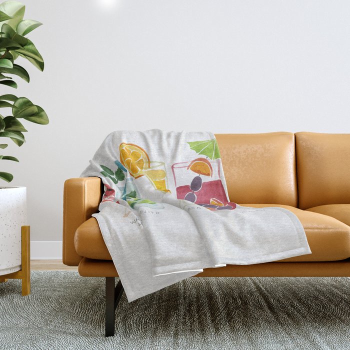 Summer Cocktails Throw Blanket Gallery Image 1