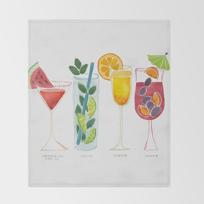 Summer Cocktails Throw Blanket Gallery Image 2