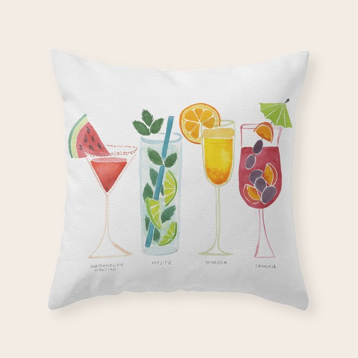 Summer Cocktails Throw Pillow Gallery Image 6