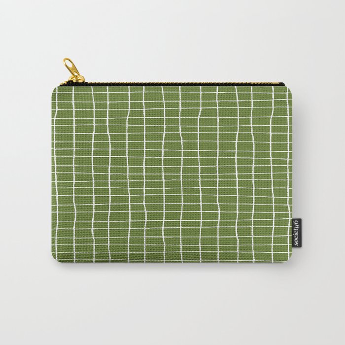 Olive Green Grid | PATTERN 05: The Retro Edition Carry All Pouch Gallery Image 1