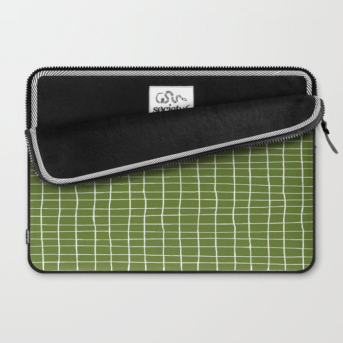 Olive Green Grid | PATTERN 05: The Retro Edition Laptop Sleeve Gallery Image 2