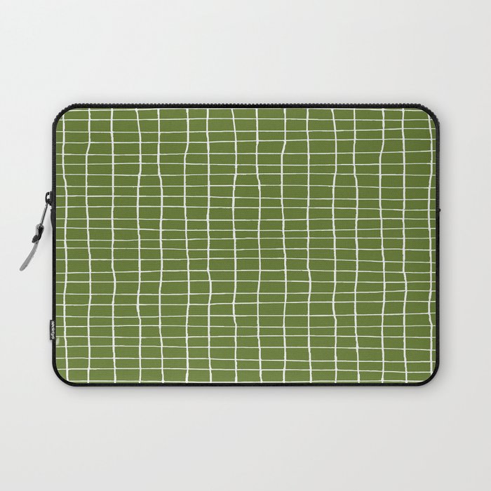 Olive Green Grid | PATTERN 05: The Retro Edition Laptop Sleeve Gallery Image 1