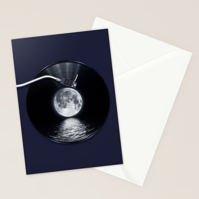 Vinyl moon Stationery Card Gallery Image 2