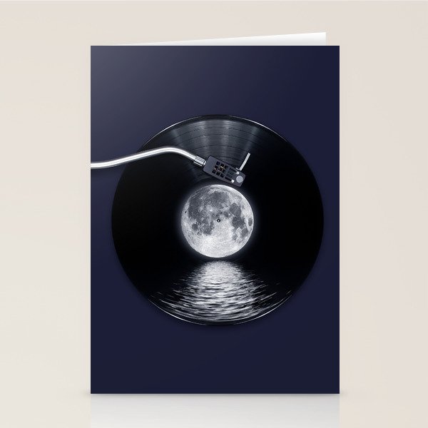 Vinyl moon Stationery Card Gallery Image 1