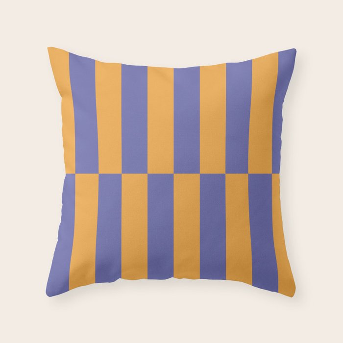 Strippy - Peri and Mango Throw Pillow Gallery Image 1