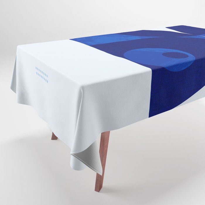 mid century blue Tablecloth Gallery Image 1