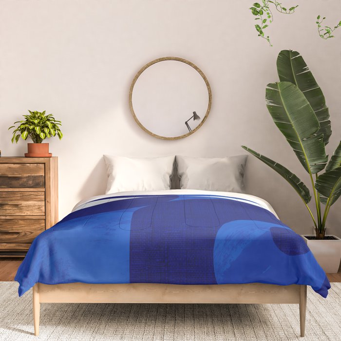 mid century blue Comforter Gallery Image 3