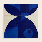 mid century blue Wood Wall Art Gallery Image 1