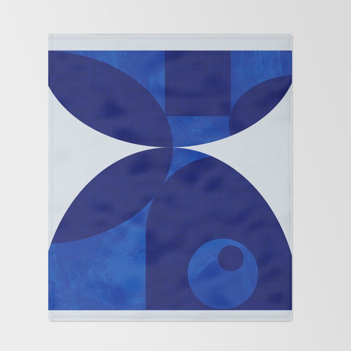mid century blue Throw Blanket Gallery Image 2