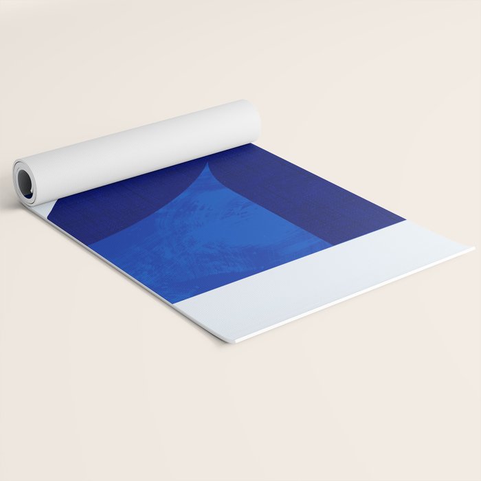 mid century blue Yoga Mat Gallery Image 2