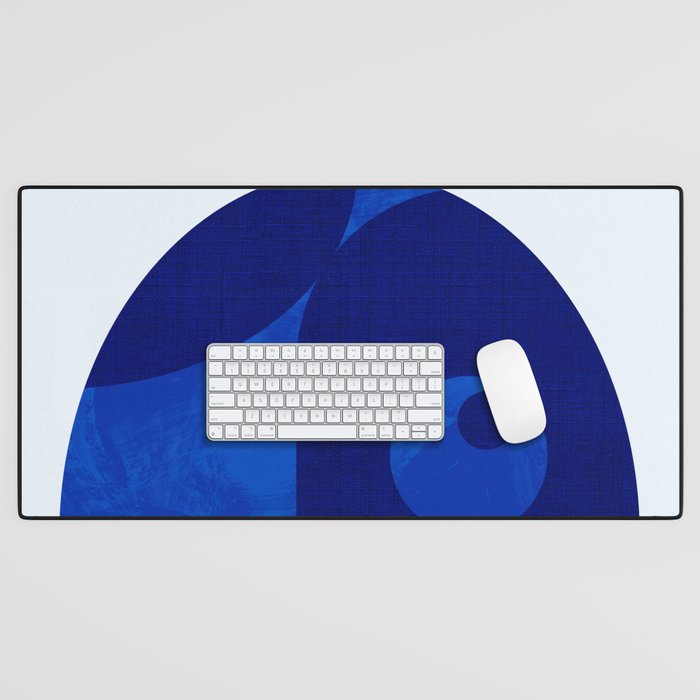 mid century blue Desk Mat Gallery Image 1