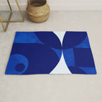 mid century blue Rug Gallery Image 1