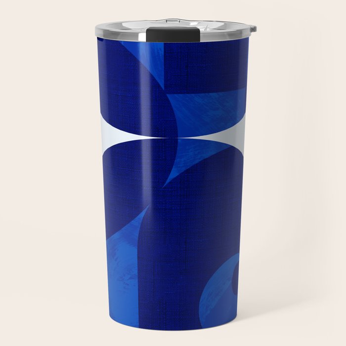 mid century blue Travel Mug Gallery Image 1