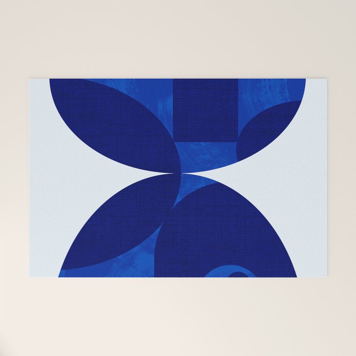 mid century blue Welcome Mat Gallery Image 1