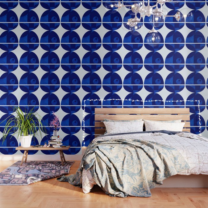 mid century blue Wallpaper Gallery Image 1