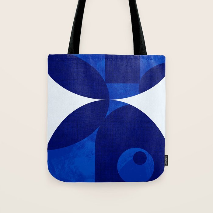 mid century blue Tote Bag Gallery Image 1